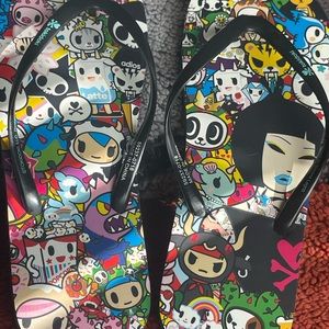 Tokidoki Flip flops. Never worn no box Very popular brand. Hard to find